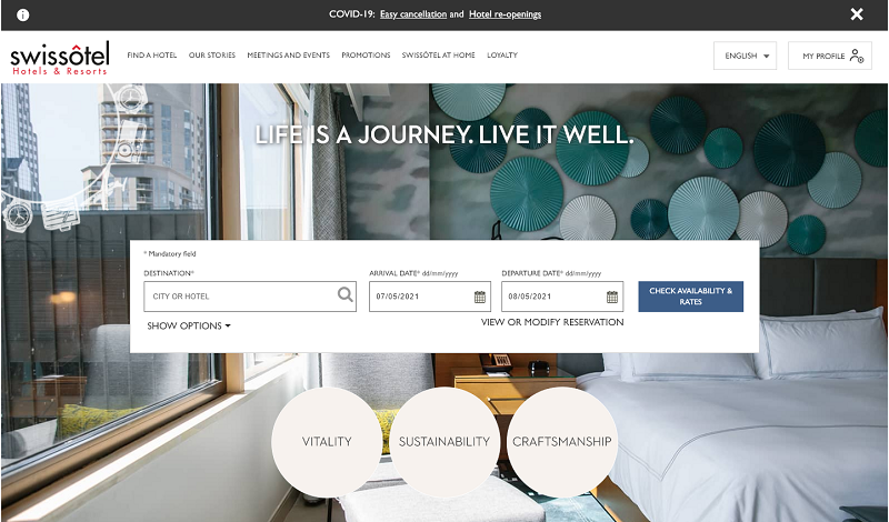 Thiết kế website khách sạn Swissotel Hotel & Resort