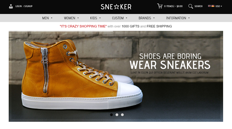 Mẫu website bán giày đẹp