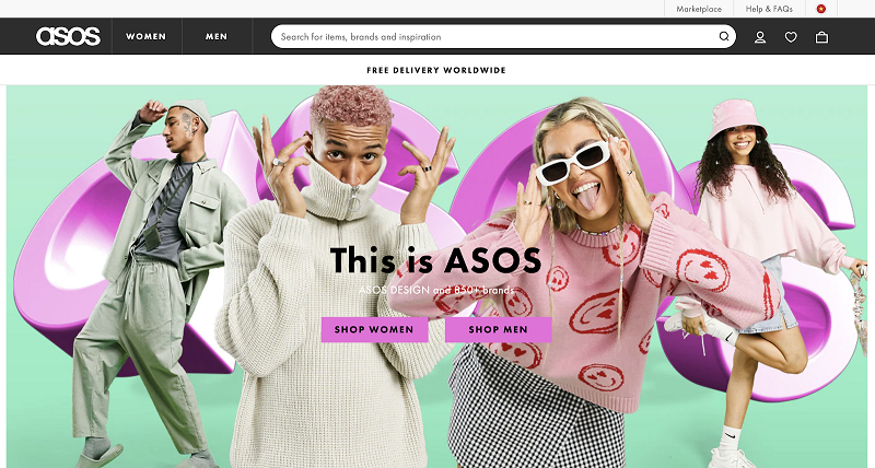 Website bán quần áo ASOS