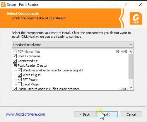 cài đặt Foxit Reader bước 5