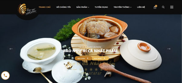 Mẫu giao diện website bán thực phẩm Bào ngư nhất phẩm