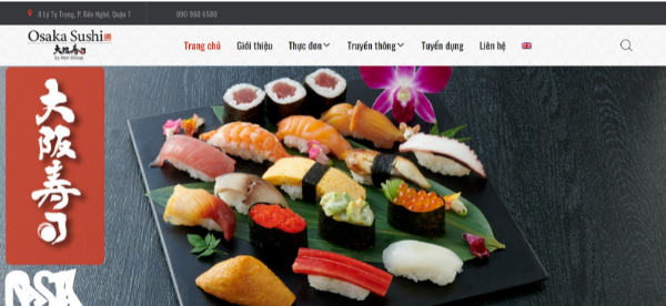 Mẫu giao diện website Osaka Sushi
