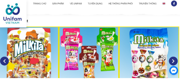 Mẫu giao diện web bán hàng Unifam Việt Nam
